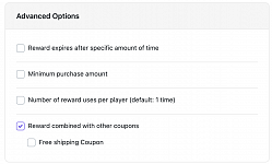 Adding coupon settings to the default flat rate redemption rule